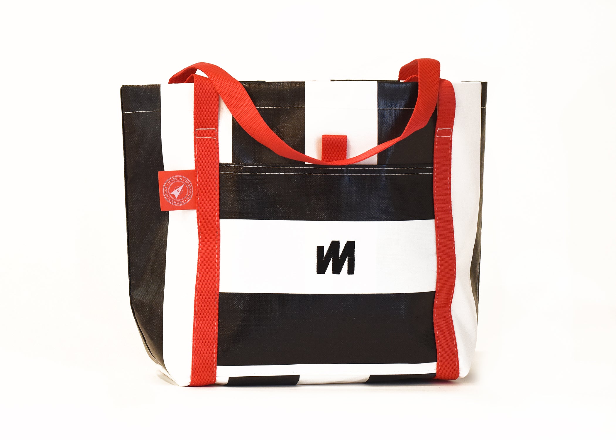 Red and black online tote